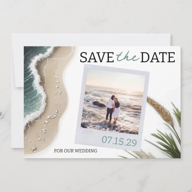 Save The Date Vibe De Plage Photo Enregistrer La Date (Devant)