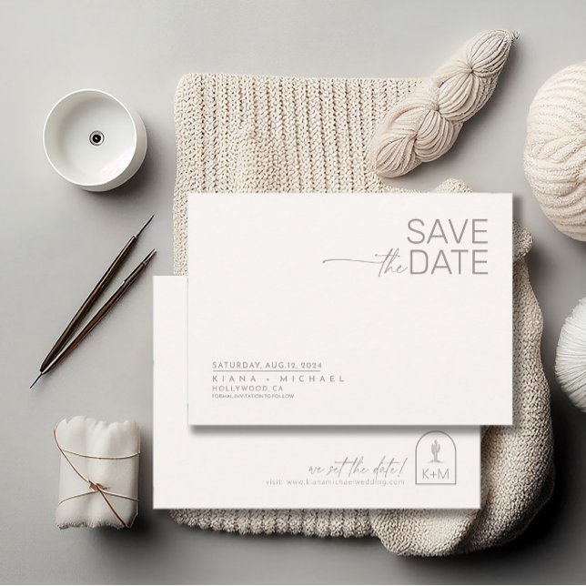 Save The Date Vibes du désert Mariage ivoire horizontal H ID1019 (Créateur téléchargé)