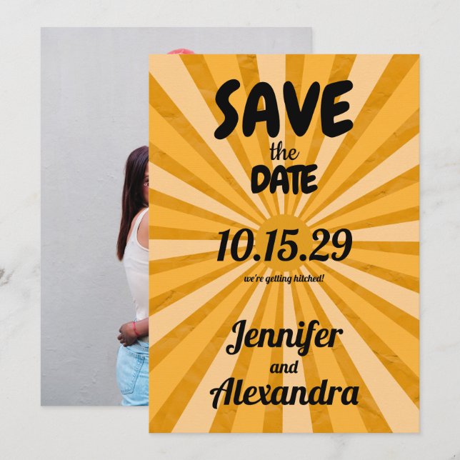 Save The Date Vibes rétro (Devant / Derrière)