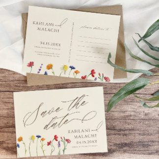 Save The Date Vibrant Fleur sauvage coloré moderne Mariage moder