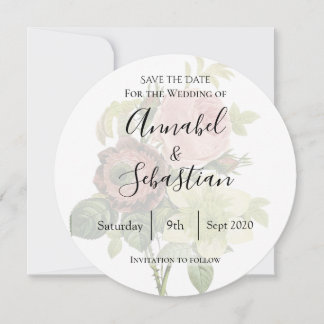 Save The Date Victoria, floral, botanique vintage enregistrer la