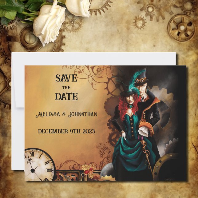 Save The Date Victorian Steampunk Elegance Mariage (Créateur téléchargé)