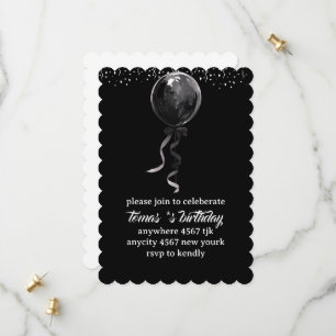 Save The Date Vidéo d'invitation d'anniversaire élégante noire, 