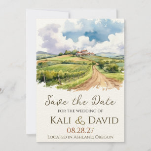 Save The Date Vignoble aquarelle Enregistrer la date
