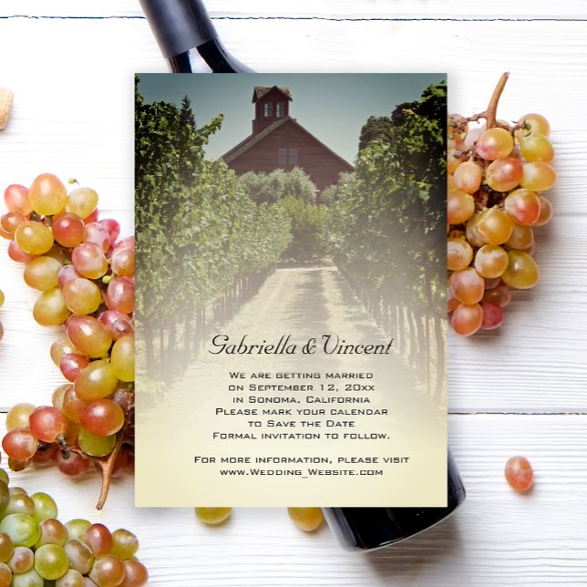 Save The Date Vignoble et rustique mariage de la grange rouge En (Créateur téléchargé)
