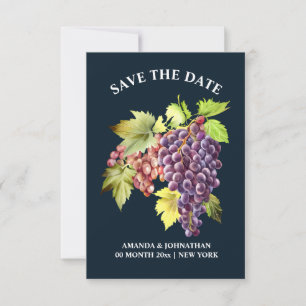 Save The Date Vignobles rouge grappes de raisin vigne mariage bl
