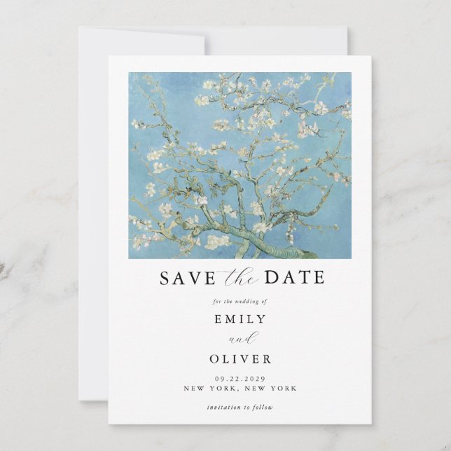 Save The Date Vincent Van Gogh Almond Blossom Floral Mariage (Devant)