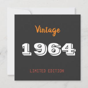 Save The Date Vintage 1964 Enregistrer la date - 62e fête d'anni