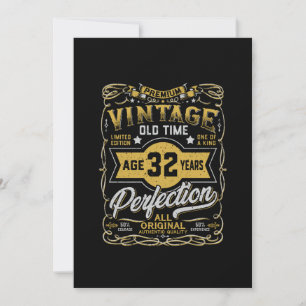 Save The Date Vintage âge 32 ans Rétro Anniversaire 32e annivers