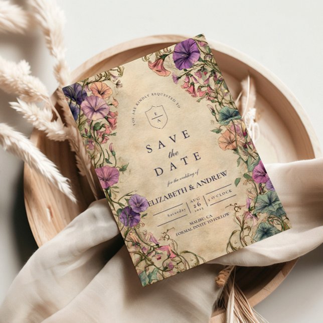 Save The Date Vintage Botanical Garden Wedding (Créateur téléchargé)