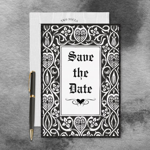 Save The Date Vintage cadre gothique noir et blanc Roycroft