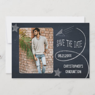Save The Date Vintage Chalkboard Graduation Photo Enregistrer La