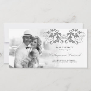 Save The Date Vintage Chic Floral Fleurir Économisez La Date Mar