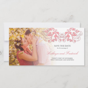 Save The Date Vintage Chic Floral Fleurir Économisez La Date Mar