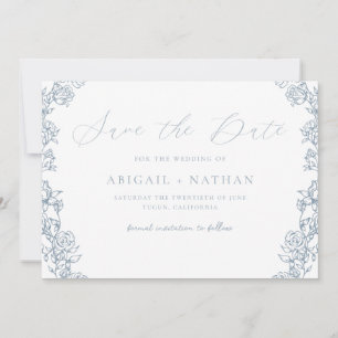 Save The Date Vintage Chinoiserie Floral Mariage de couronnes