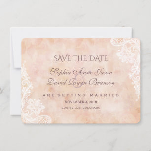 Save The Date Vintage Dentelle Roses Vieux Papier Mariage Enregi