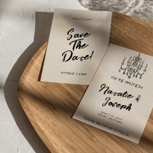 Save The Date Vintage Écrit main unique Mariage moderne