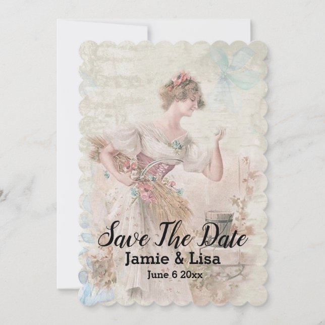 Save The Date Vintage Enregistrer La Date (Devant)