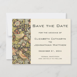 Save The Date Vintage Enregistrer la date William Morris Fleurs