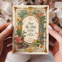 Vintage Floral Art Nouveau Mariage