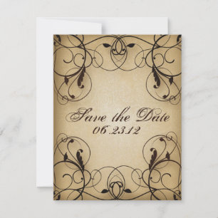 Save The Date Vintage floral filaments Enregistrer la date