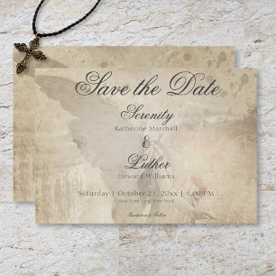 Save The Date Vintage Gothique Angel en Pierre Mariage