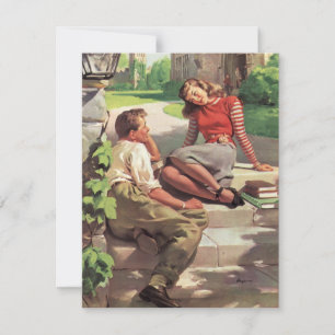 Save The Date Vintage Love High School Chérie Enregistrer la dat