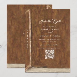 Save The Date Vintage Love Story Fairyyale Library Book Wedding
