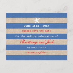 Save The Date Vintage Ocean Stripes Enregistrer la date Invitati
