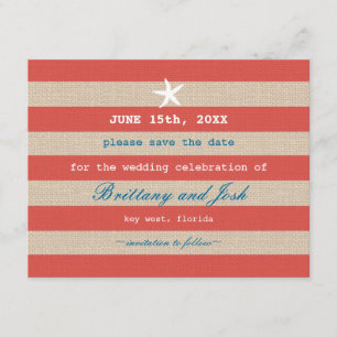 Save The Date Vintage Ocean Stripes Enregistrer la date Invitati