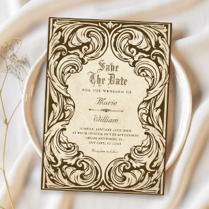 Save The Date Vintage orné