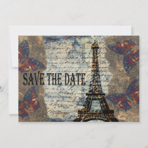 Save The Date Vintage Parisien enregistrer la date