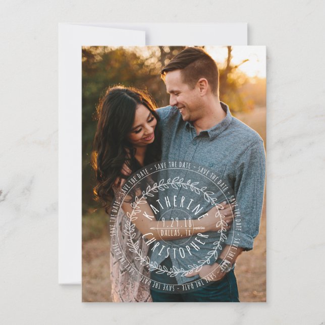 Save The Date Vintage Postage Enregistrer la date (Devant)