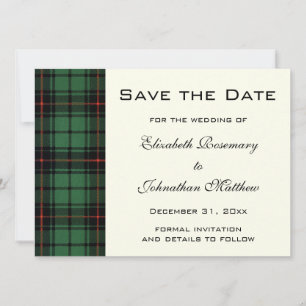 Save The Date Vintage Tartan, Davidson Mariage Motif moderne