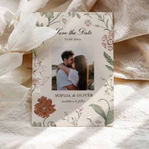 Save The Date Vintage Terracotta Dusty Rose Enregistrer la date