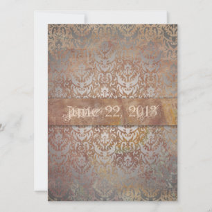 Save The Date Vintage Toscan Damask Élégance italienne