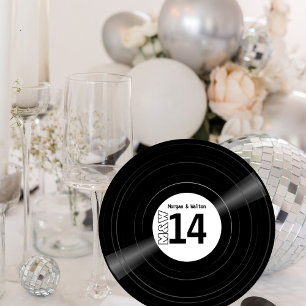 Save The Date Vinyl Record Monogramme Numéro de la table photo -