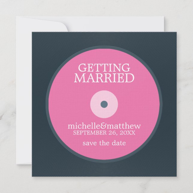 Save The Date Vinyl Record Wedding Enregistrer la Date (Devant)