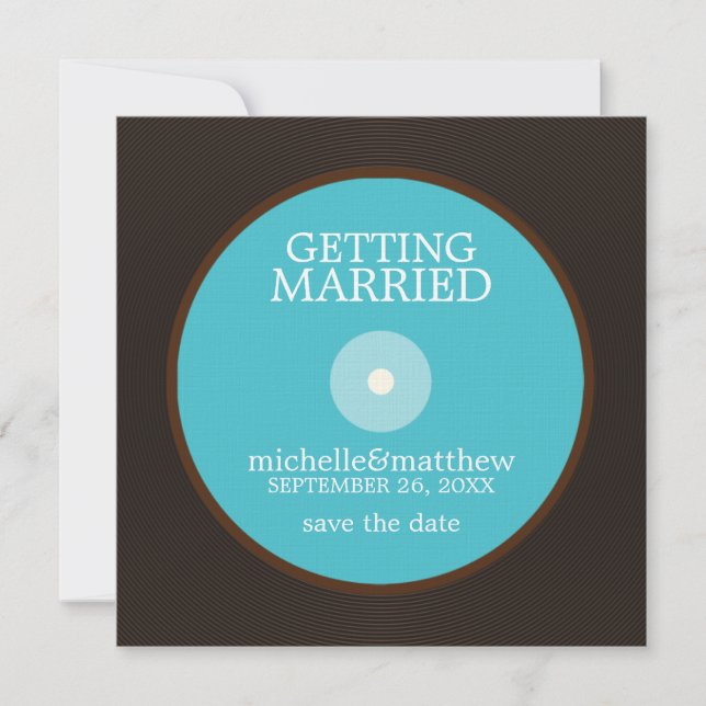 Save The Date Vinyl Record Wedding Enregistrer la Date (Devant)
