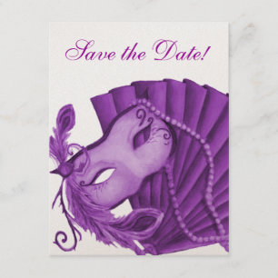 Save The Date Violet Masquerade Enregistrer la date