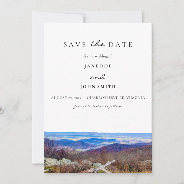 Save The Date Virginia Mountains Enregistrer La Date (Devant)
