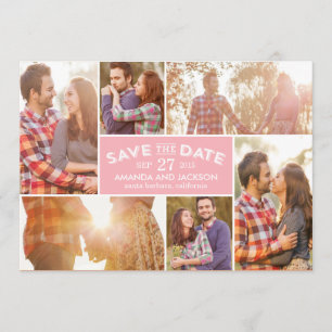 Save The Date Vitrine De Photos Enregistrer La Date - Rose
