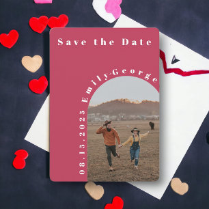 Save The Date Viva Magenta Arch Mariage photo moderne romantique