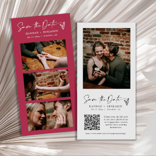 Save The Date Viva Magenta Photo Booth Strip QR Code