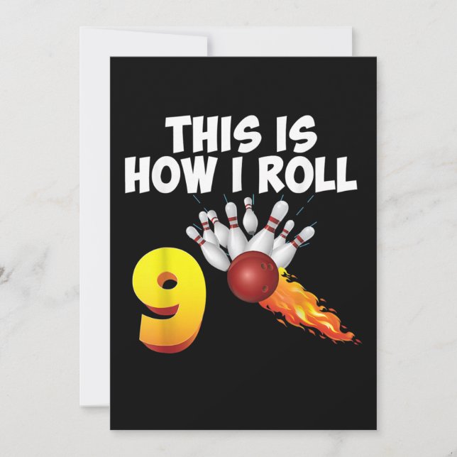 Save The Date Voici comment je roule 9 ans Joueur de Bowling 9e (Devant)