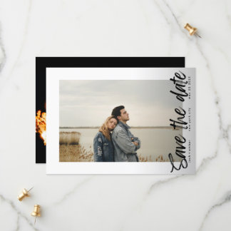 Save The Date Voies latérales | Photo Kraft simple