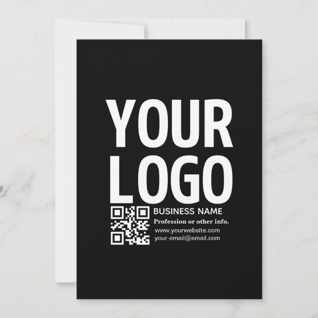 Save The Date Votre logo avec code QR et texte modifiables  (Devant)