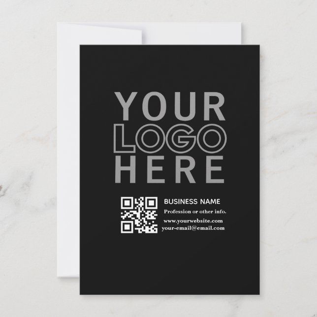 Save The Date Votre logo avec code QR et texte modifiables (Devant)