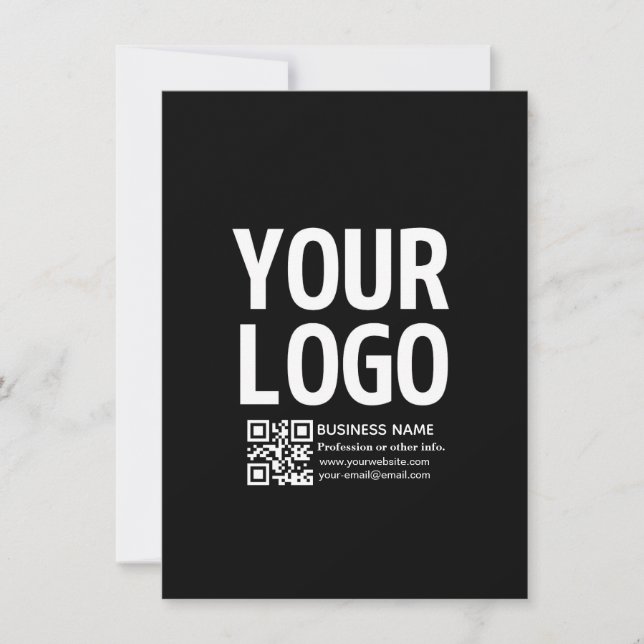 Save The Date Votre logo avec code QR et texte modifiables  (Devant)