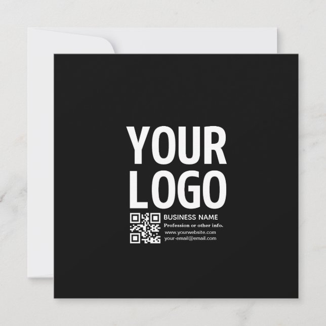 Save The Date Votre logo avec code QR et texte modifiables  (Devant)